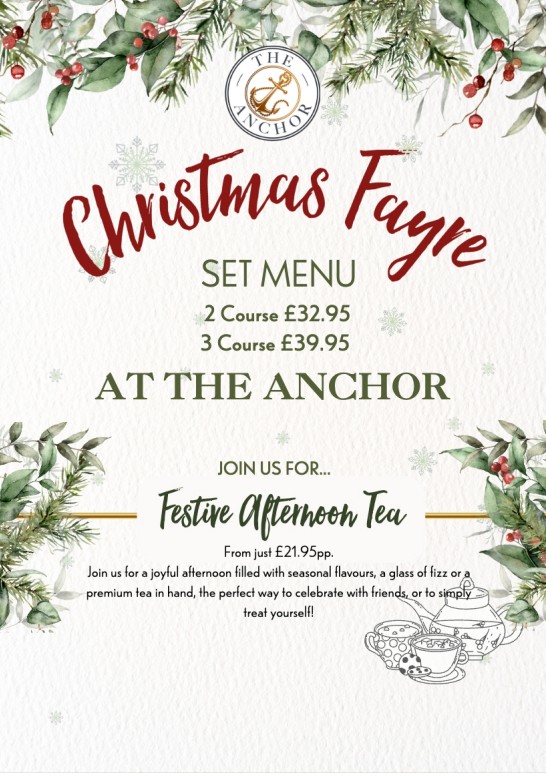 the anchor christmas menu